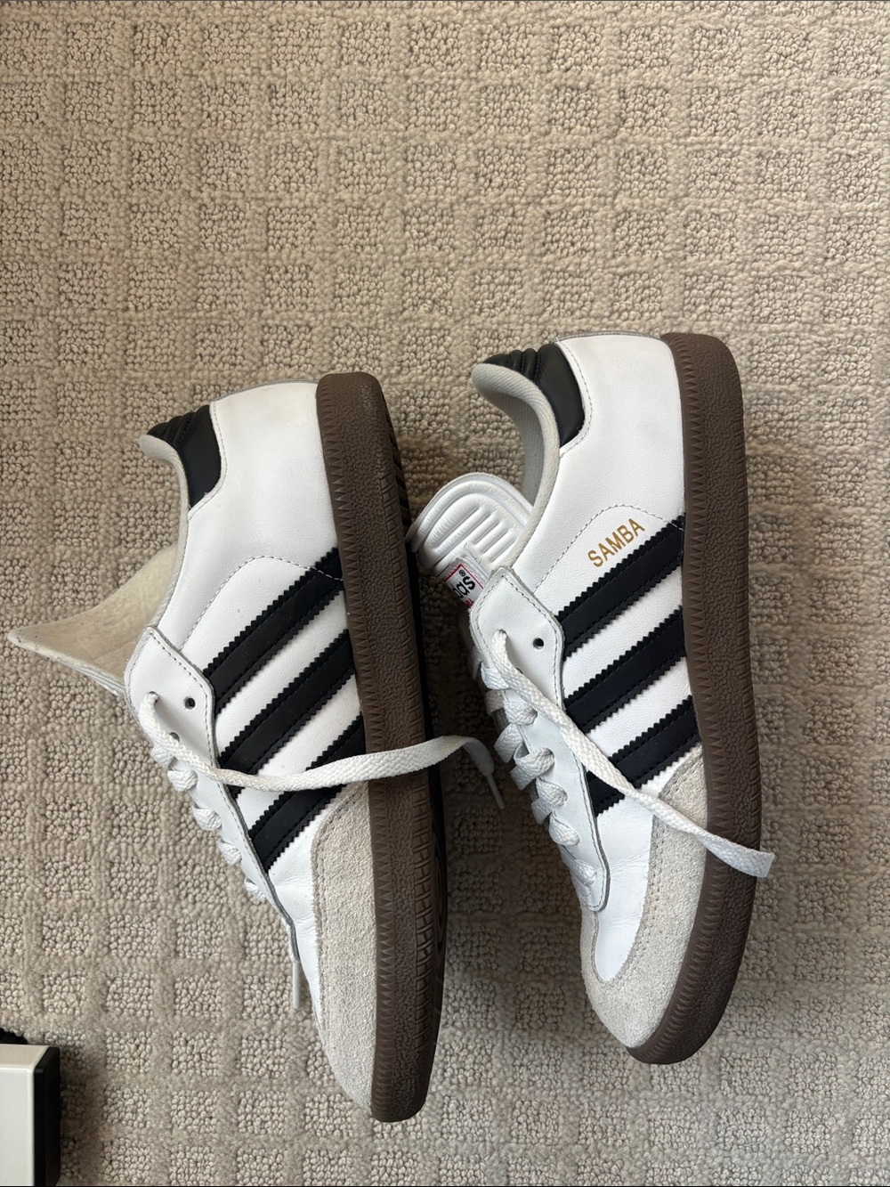 adidas Samba Sneakers in White with Black Accents